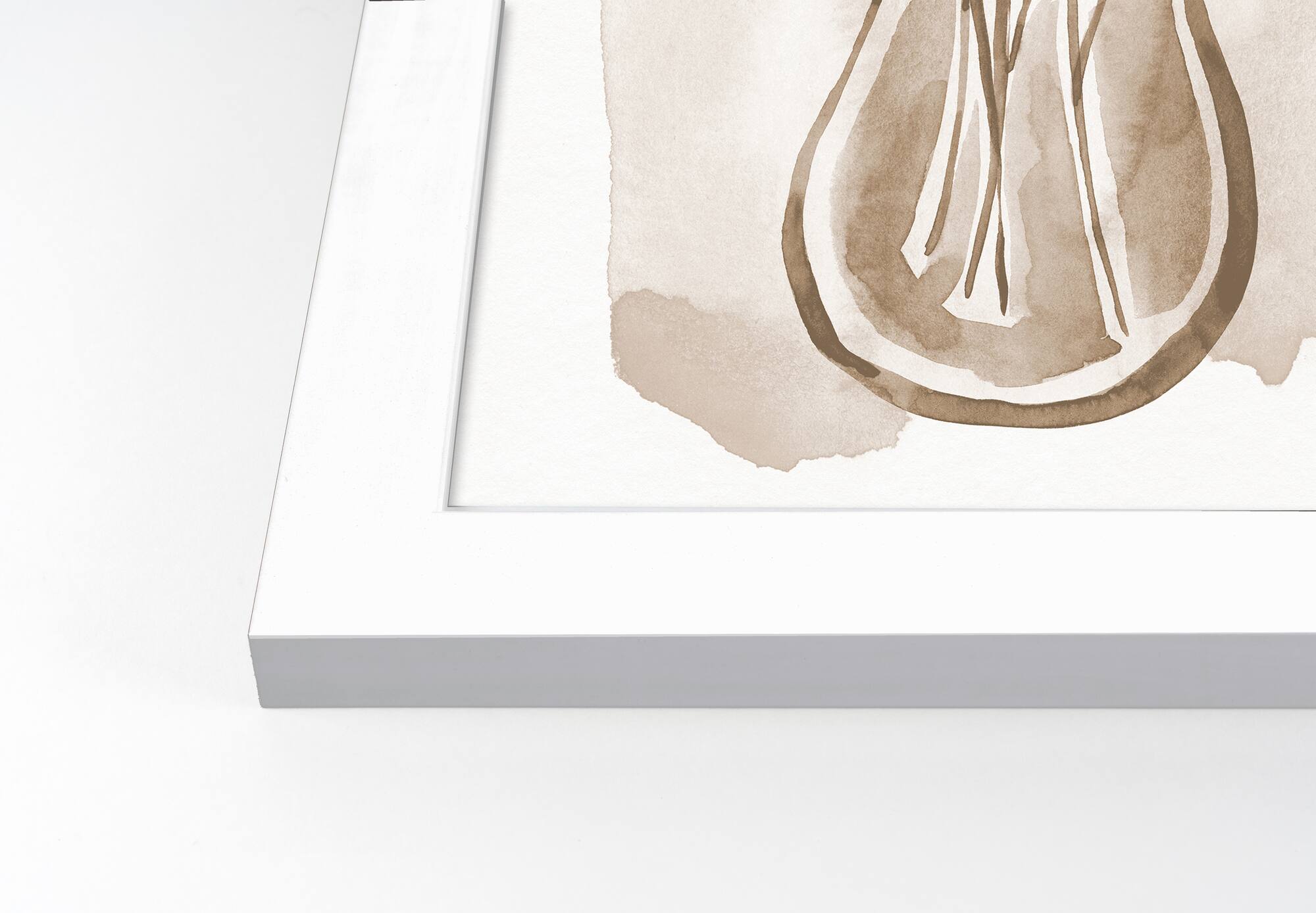 Flowing Floral Vase White Framed Print Under Plexiglass